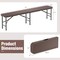 6 Feet Brown HDPE Folding Bench with Metal Legs and Safety Locks and Convenient Handle